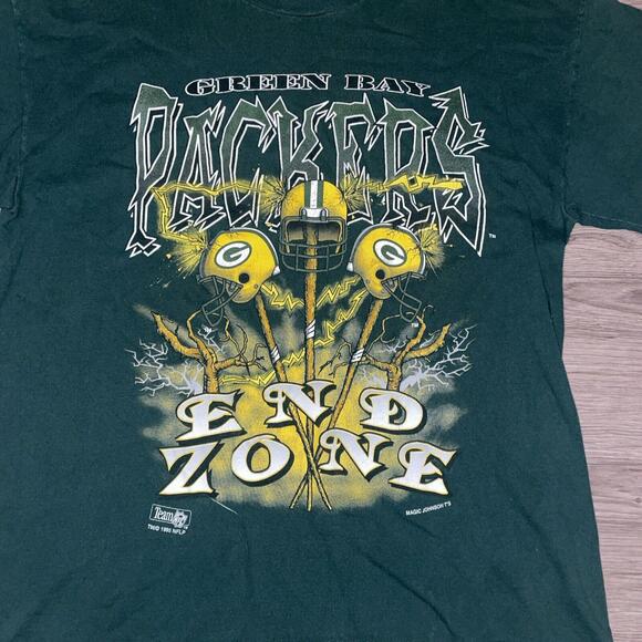 Vintage 1995 Green Bay Packers “End Zone” Lightning Magic Johnson Tee L - Picture 2 of 9